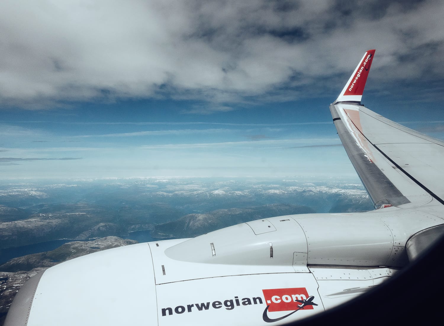 Flying in over Bergen, Norway with Norwegian