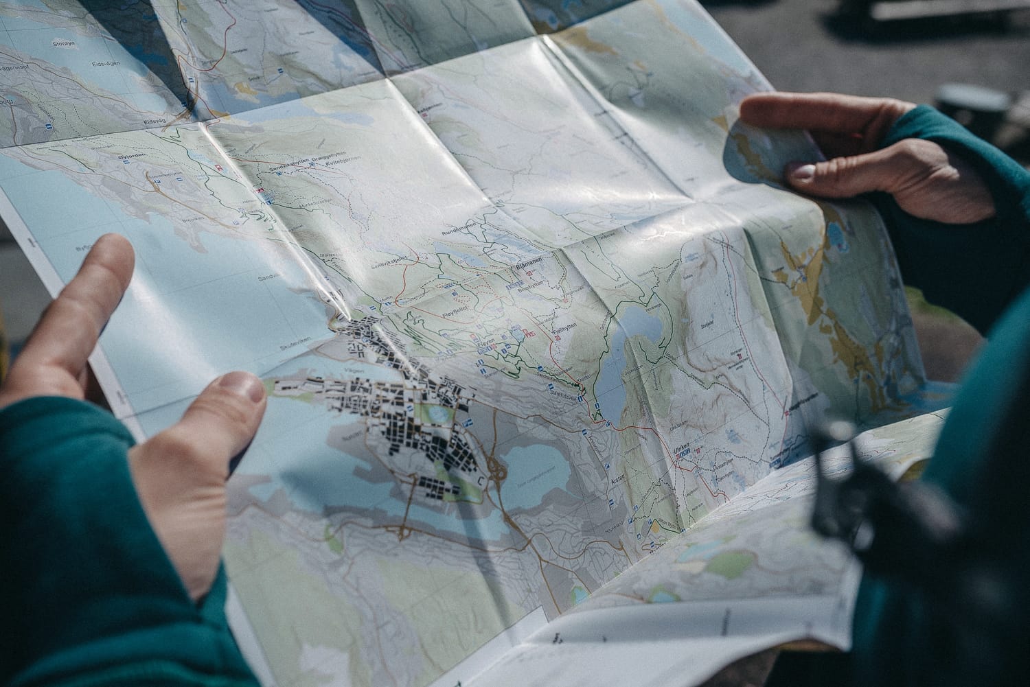 Map over Fløyen mountain