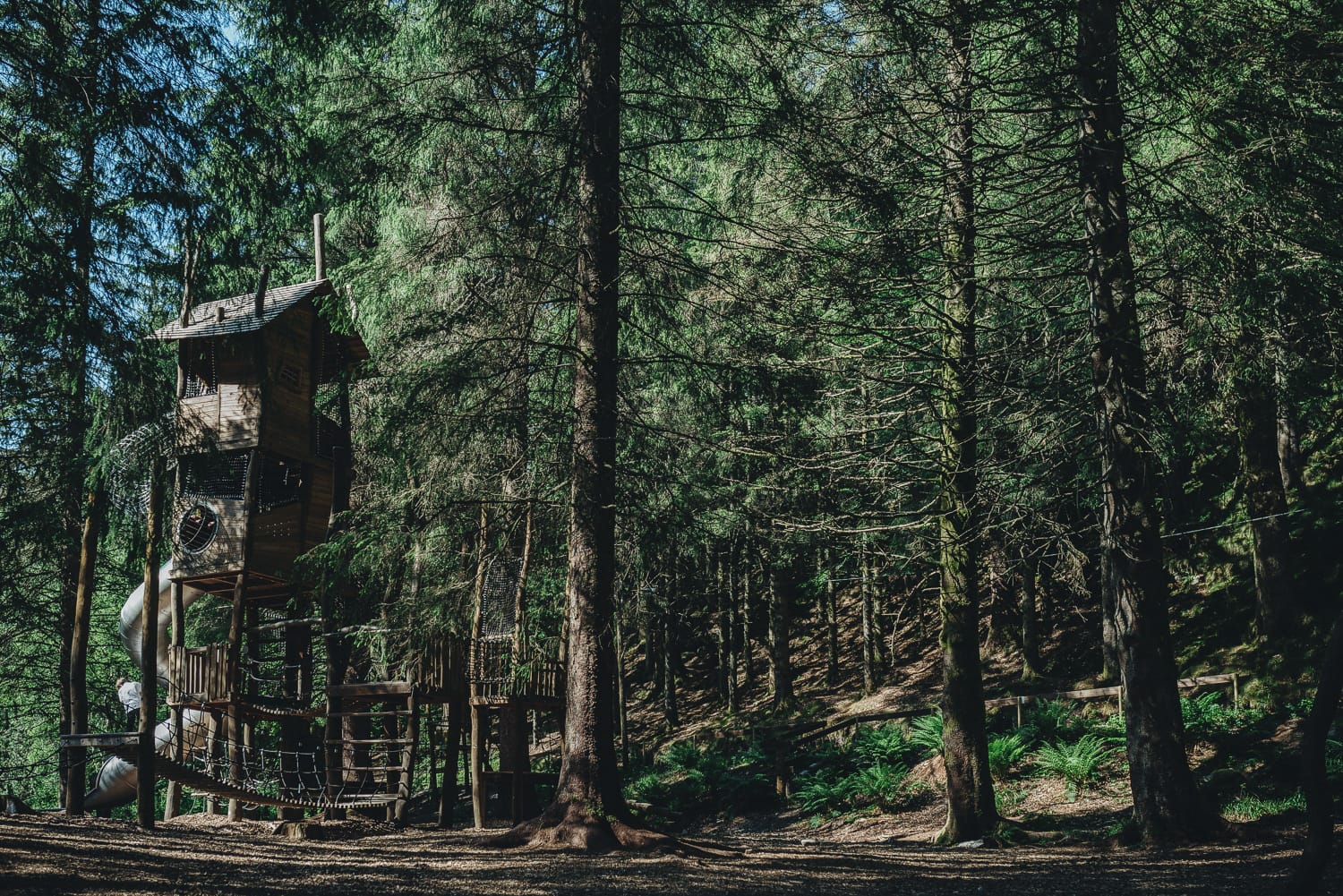 Wooden playground up on Mount Fløyen
