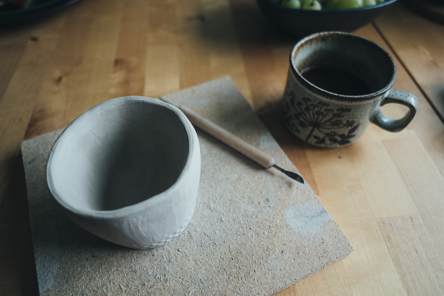 pottery and coffee