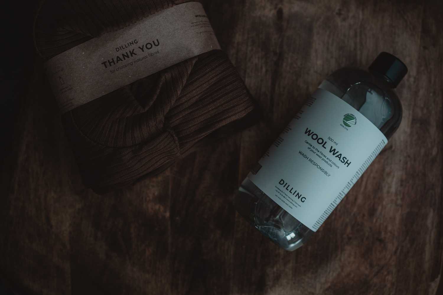 organic merino wool base layer and wool wash from Dilling