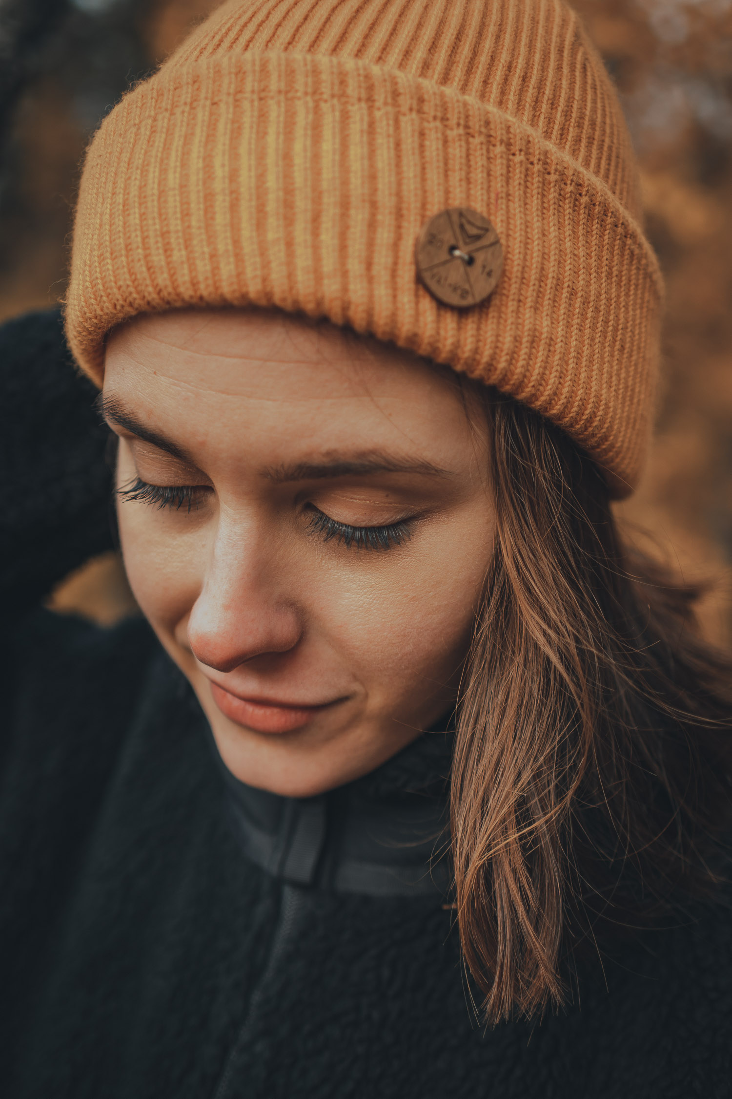 outdoor portrait of woman enjoying the fall colors
