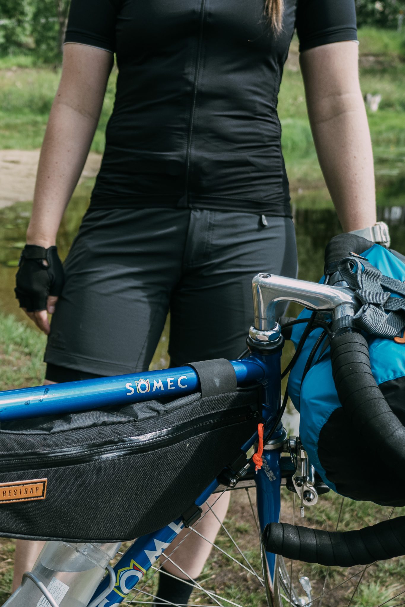 woman bikepacking