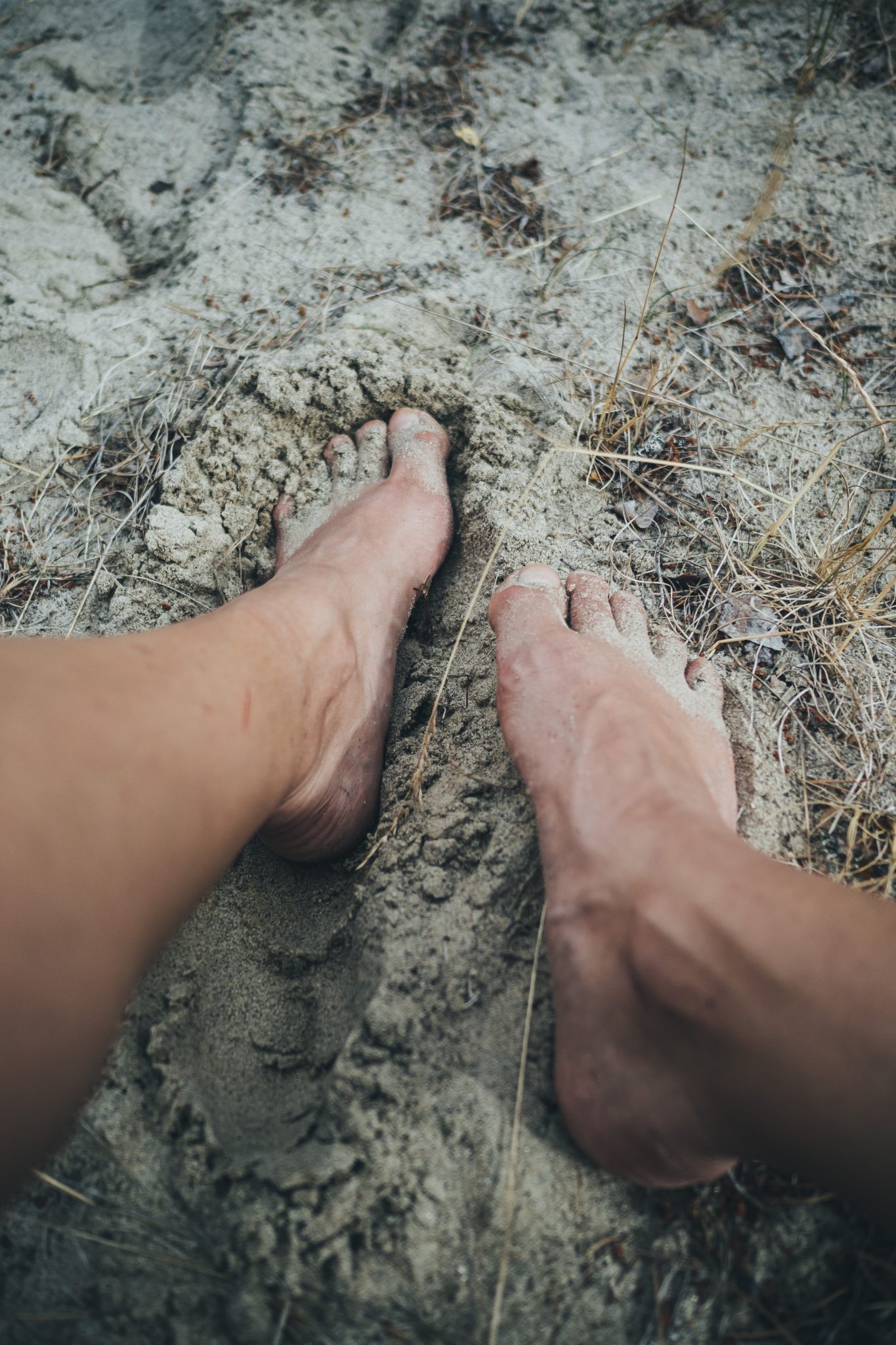 bare feet in sand