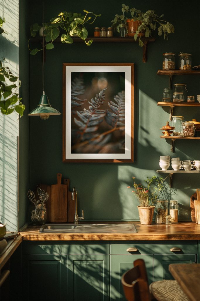 photo print on kitchen wall